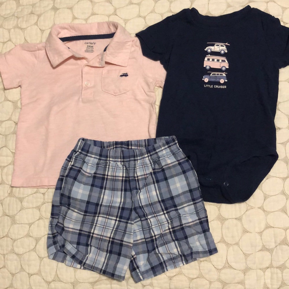 Carter’s 3 piece surfer car theme shorts set
